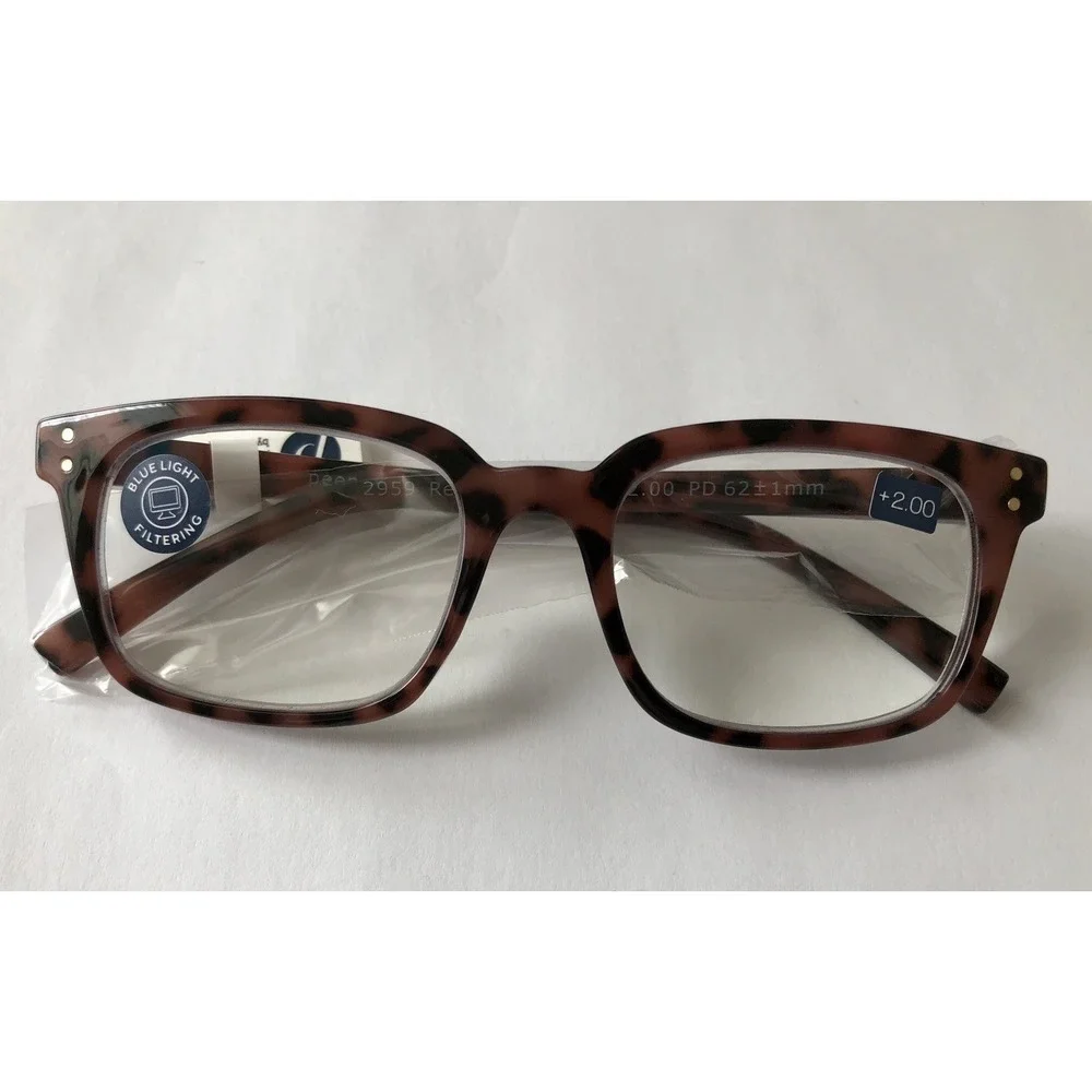 New Pink Tortoise Peepers Blue‎ Light filtering Glasses  +2.00